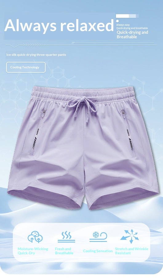 Pantalones Deportivos Hombre Tela Ice Silk Transpirable Ajuste Relajado - Image 22