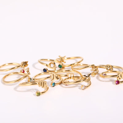 Anillo de Acero Inoxidable con Piedra de Nacimiento del Zodiaco - Image 19