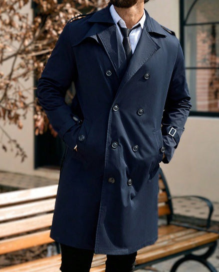 Abrigo Trench Doble Botonadura Casual para Hombre - Image 13