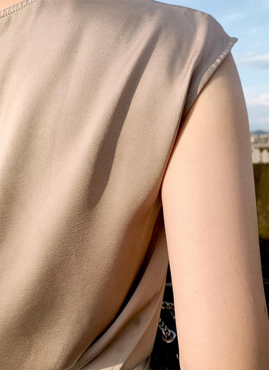 Blusa de Satén sin Mangas con Tirantes Finos - Cuello Redondo para Verano - Image 11