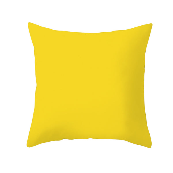 Almohada de Sofá de Algodón Lino Piel de Melocotón en Color Sólido