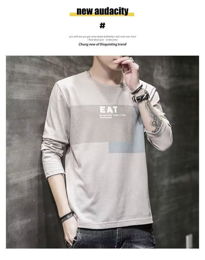 Camiseta Manga Larga Hombre Suelta Otoño Versátil - Image 20