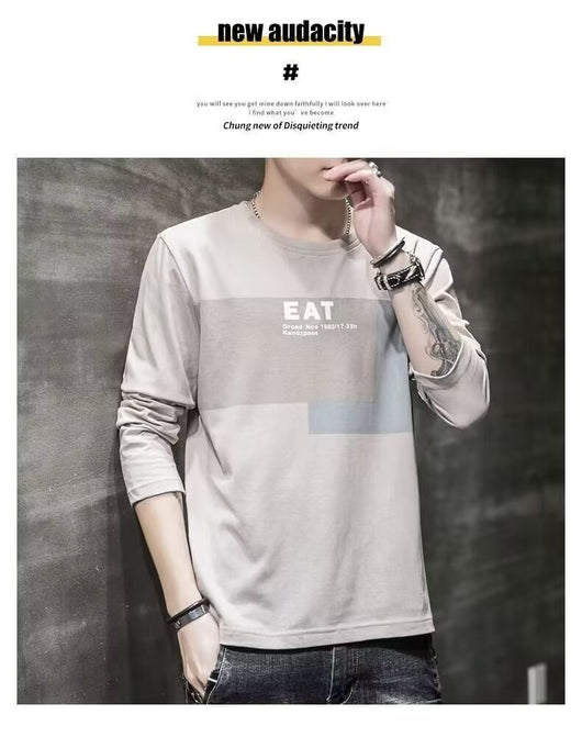 Camiseta Manga Larga Hombre Suelta Otoño Versátil - Image 20
