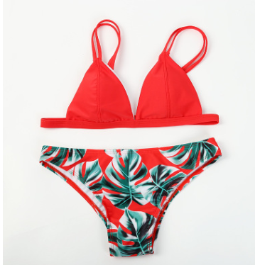 Bikini Reversible con Estampado de Hojas Doble Cara - Image 4