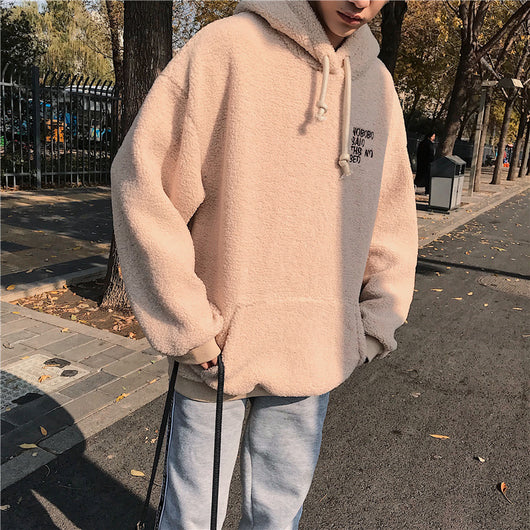 Chaqueta Sudadera de Lana Cordero con Capucha para Hombre - Image 3