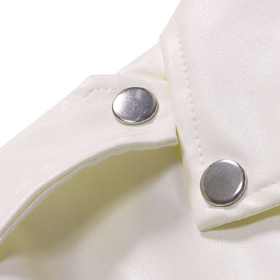 Chaqueta de Cuero Slim con Cremallera Diagonal y Solapa - Image 4