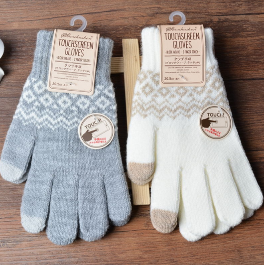 Guantes Tejidos para Mujer con Pantalla Táctil y Diseño Jacquard - Image 9