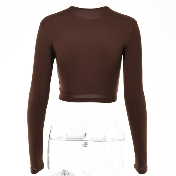 Blusa Ajustada de Cuello Redondo y Manga Larga - Image 7