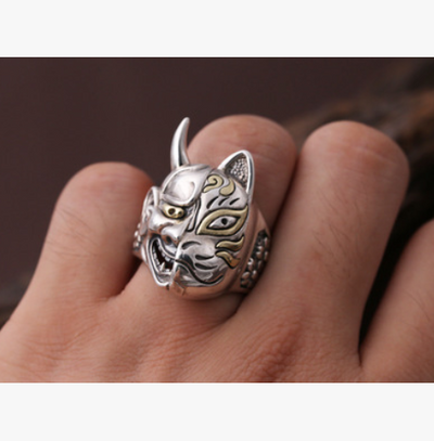 Anillo de Plata Esterlina 925 Máscara Prajna Tailandesa para Hombre - Image 4