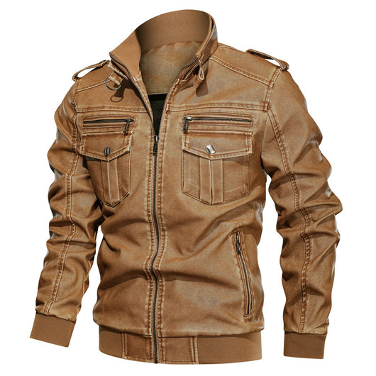 Chaqueta de Cuero PU para Motociclista Estilo Universitario - Image 4