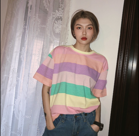 Camiseta Arcoíris con Rayas Multicolor - Image 3