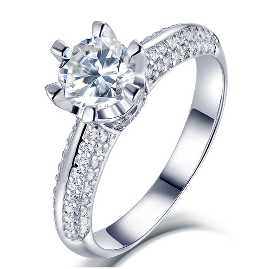 Anillo de Plata 925 para Mujer con Diamante de Seis Puntas - Image 6