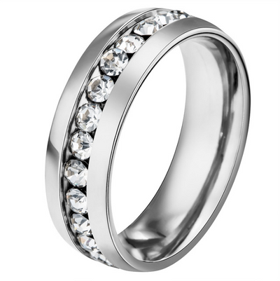 Anillos de Cristal Dorados para Mujer en Acero Inoxidable - Image 3