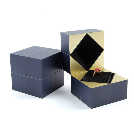 Caja de Anillo Personalizada Cubo Mágico - Propuesta de Matrimonio