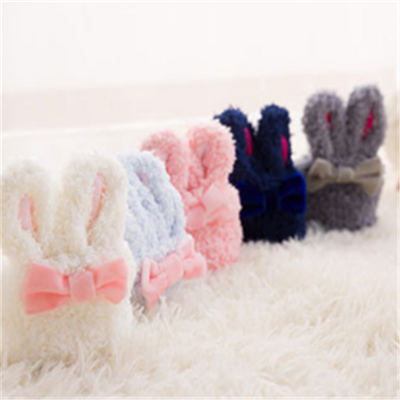 Calcetines de Bebé Niña Coral Fleece Suave con Diseño de Conejito - Image 13