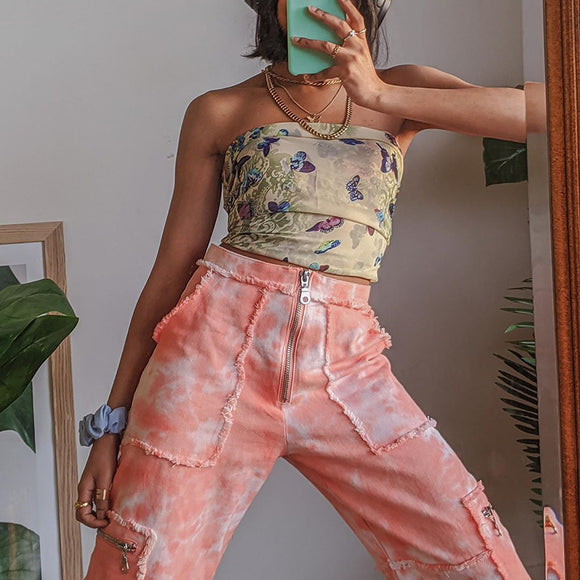 Jeans Tie Dye Raw Denim