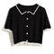 Blusa Cuello Muñeca Seda Hielo Manga Corta