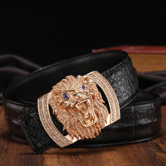 Cinturón de Cuero para Hombre con Hebilla Lion - Piel de Vaca Premium - Image 12
