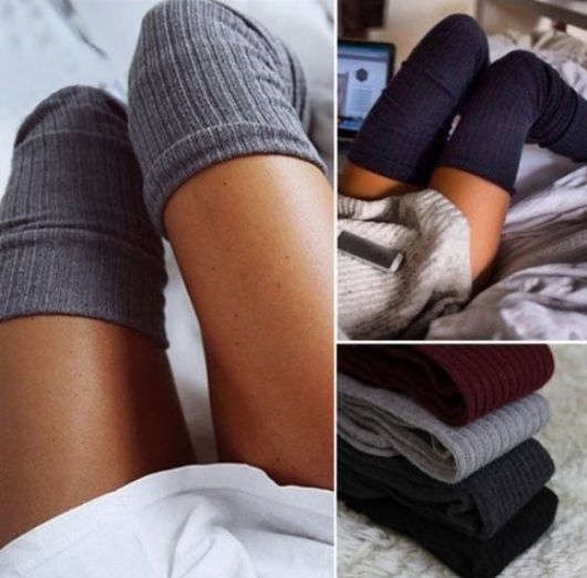 Calcetines Largos Hasta la Rodilla de Algodón para Otoño e Invierno