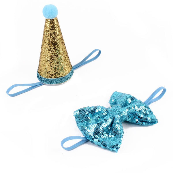 Gorro de Fiesta con Lentejuelas y Moño para Mascotas