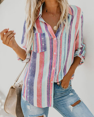 Camisa Manga Larga a Rayas de Colores - Image 2