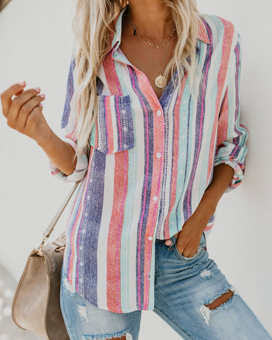 Camisa Manga Larga a Rayas de Colores - Image 2