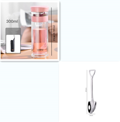 Botella Térmica de Vidrio Borosilicato 400ml con Infusor para Té y Agua - Image 12