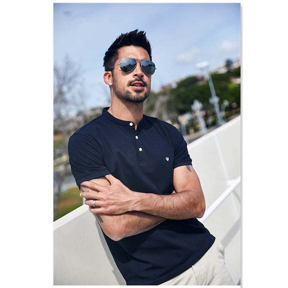 Polo Manga Corta Cuello de Pie para Hombre