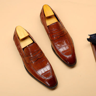 Zapatos de Cuero Genuino Business Set Foot para Hombre