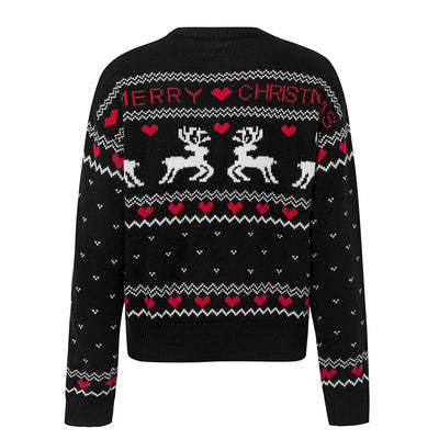 Suéter Navideño con Estampado de Corazón y Alce - Pullover de Punto para Mujer - Image 10