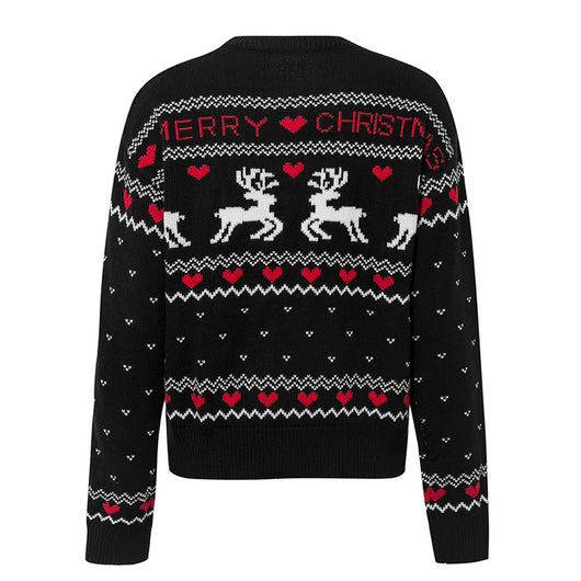 Suéter Navideño con Estampado de Corazón y Alce - Pullover de Punto para Mujer - Image 10