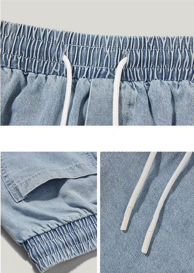 Shorts de Mezclilla con Hebilla y Cinta Ajustable para Hombre - Image 6