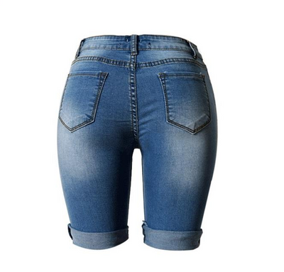 Pantalones Slim Talle Alto con Roturas - Moda Urbana Stretch Talla Grande - Image 5