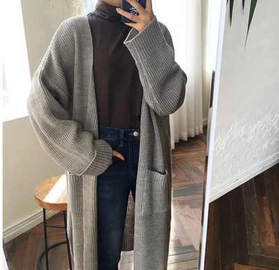 Suéter Cardigan Oversized de Punto Suelto y Manga Larga - Image 3