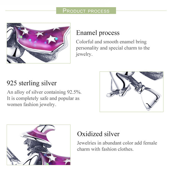 Pulsera colgante de plata esterlina S925