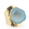 Yauvana Druzy Stone Adjustable Rings Water Blue