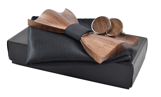 Gemelos y Pajarita de Madera - Estilo Clásico Elegante - Image 3
