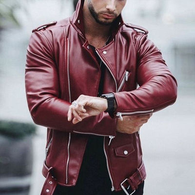 Chaqueta de Cuero Ajustada Estilo Europeo y Americano - Image 4