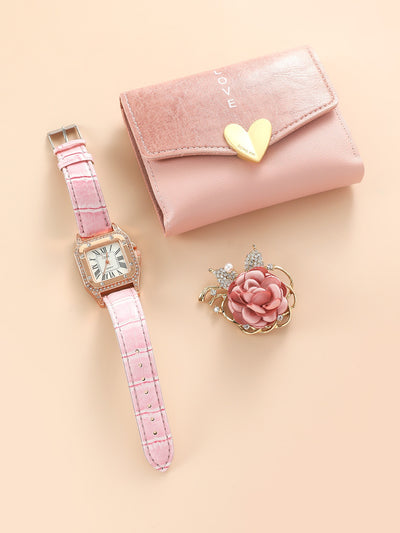 Juego de Regalo: Cinturón Cartera, Broche y Reloj para Dama - Image 9