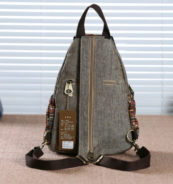 Mochila de Lona Retro Estilo Chino - Bolso de Hombro Compacto para Viajes - Image 5