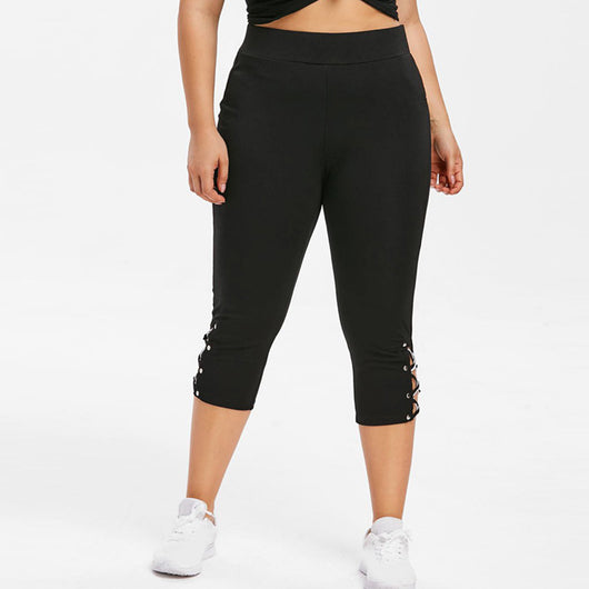 Leggins Tejidos con Cordones y Detalles de Perlas - Image 4