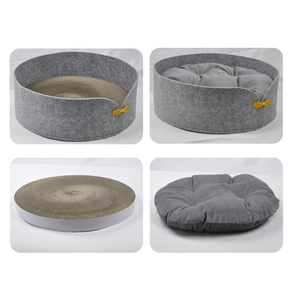 Rascador Corrugado para Gatos con Cojín Térmico Removible y Lavable - Image 12