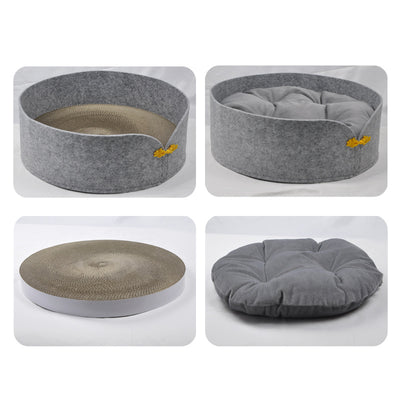 Rascador Corrugado para Gatos con Cojín Térmico Removible y Lavable - Image 12