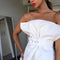 Blusa Strapless con Cintura Fruncida