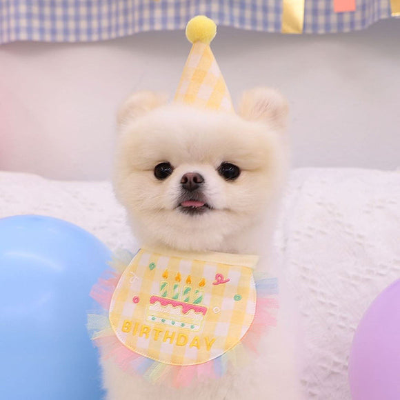Babero Fiesta Cumpleaños para Perros - Toalla Absorbente Saliva