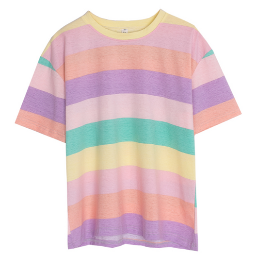 Camiseta Arcoíris con Rayas Multicolor