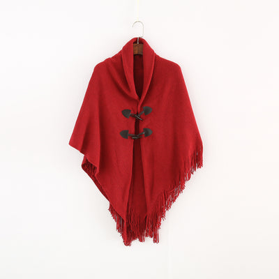 Poncho Kimono Tejido Suelto con Capucha - Cardigan Largo Versátil para Invierno - Image 9