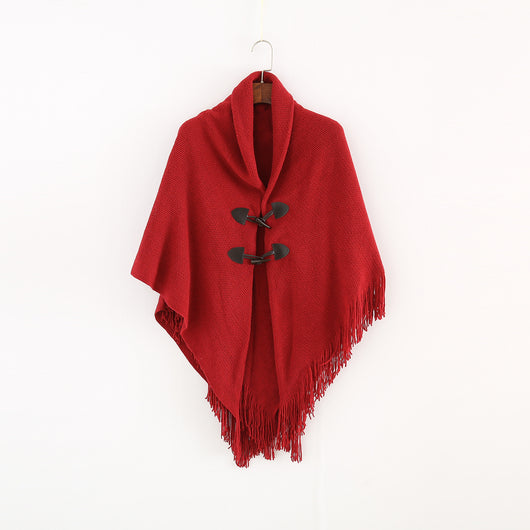 Poncho Kimono Tejido Suelto con Capucha - Cardigan Largo Versátil para Invierno - Image 9
