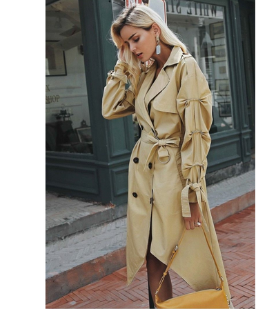 Cortavientos para Mujer con Lazo Decorativo y Dobladillo Asimétrico - Colección Otoño Invierno - Image 3
