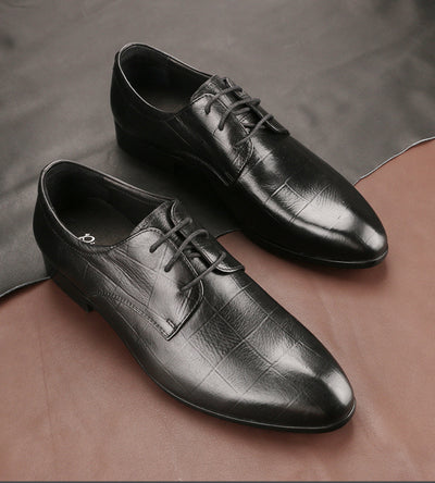 Zapatos Derby de Cuero Artesanales para Hombre - Diseño Cuadriculado Punta Fina - Image 6